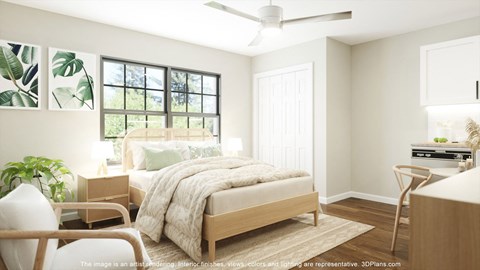 an image of a bedroom with a bed and a desk  at Casa Marti, Tampa, FL, 33605